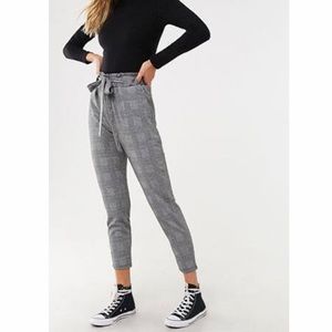 Glen Plaid Paper Bag Pants
